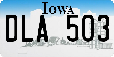IA license plate DLA503