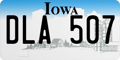 IA license plate DLA507