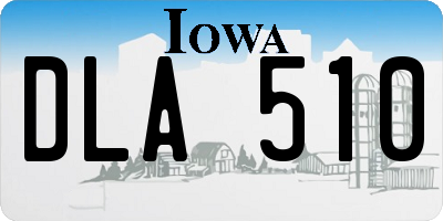 IA license plate DLA510