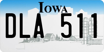 IA license plate DLA511