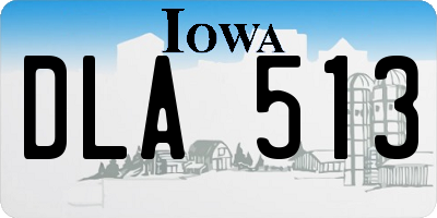IA license plate DLA513