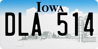 IA license plate DLA514