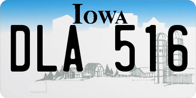 IA license plate DLA516