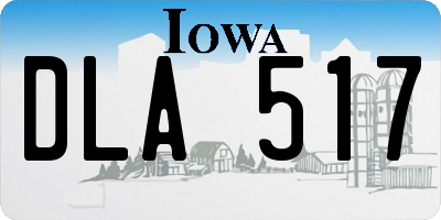 IA license plate DLA517