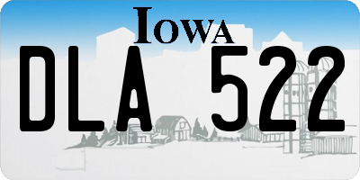 IA license plate DLA522