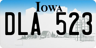 IA license plate DLA523