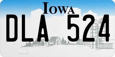 IA license plate DLA524