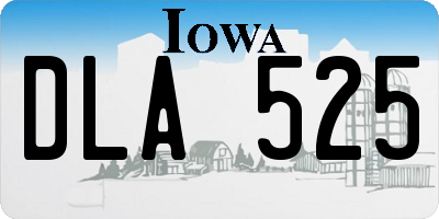 IA license plate DLA525
