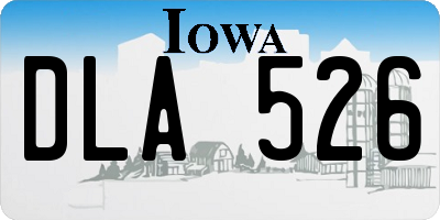 IA license plate DLA526