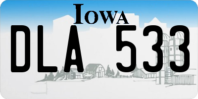 IA license plate DLA533