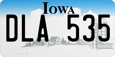 IA license plate DLA535