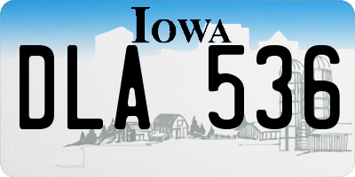 IA license plate DLA536