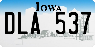 IA license plate DLA537