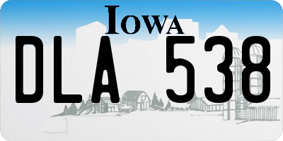 IA license plate DLA538