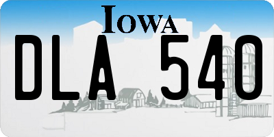 IA license plate DLA540