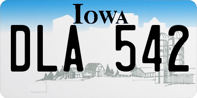 IA license plate DLA542