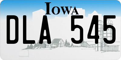 IA license plate DLA545