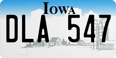 IA license plate DLA547