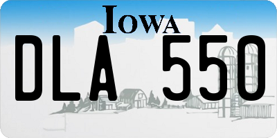 IA license plate DLA550