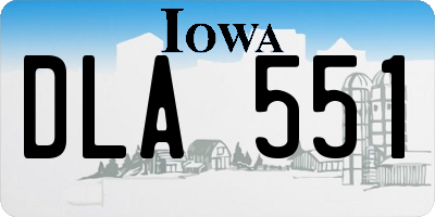 IA license plate DLA551