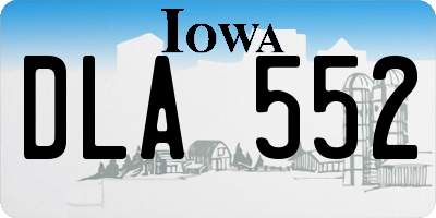IA license plate DLA552