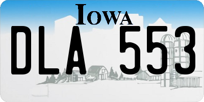IA license plate DLA553