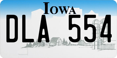 IA license plate DLA554