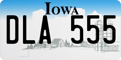 IA license plate DLA555