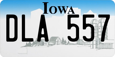 IA license plate DLA557