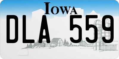 IA license plate DLA559