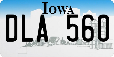 IA license plate DLA560