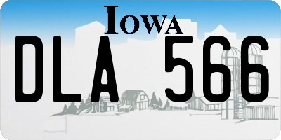 IA license plate DLA566