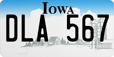 IA license plate DLA567