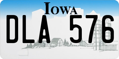 IA license plate DLA576
