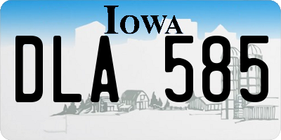 IA license plate DLA585