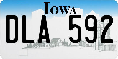 IA license plate DLA592