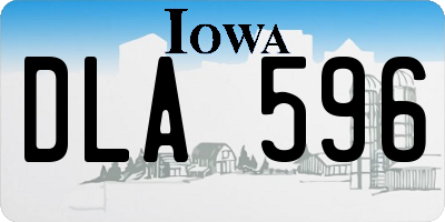 IA license plate DLA596