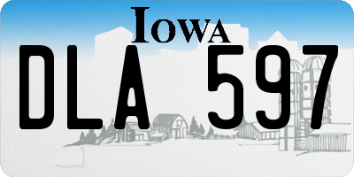 IA license plate DLA597