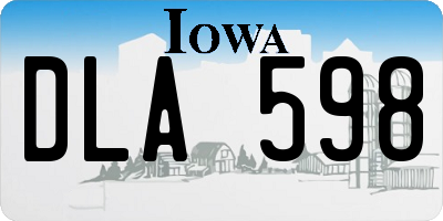 IA license plate DLA598