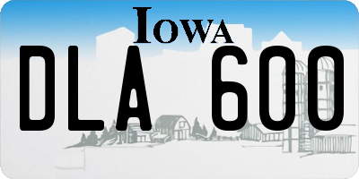 IA license plate DLA600