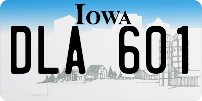 IA license plate DLA601
