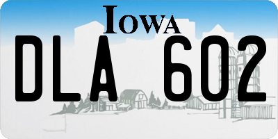 IA license plate DLA602