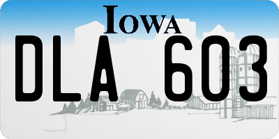 IA license plate DLA603