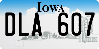 IA license plate DLA607