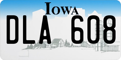 IA license plate DLA608