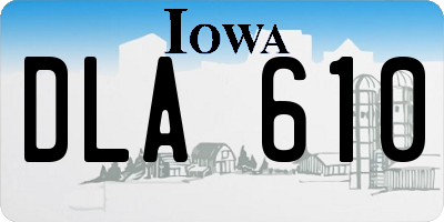 IA license plate DLA610