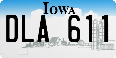 IA license plate DLA611