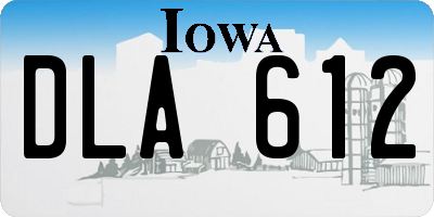 IA license plate DLA612