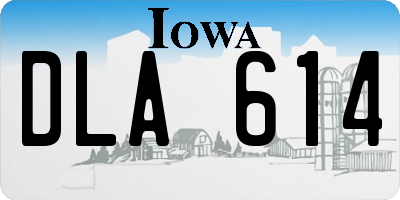 IA license plate DLA614