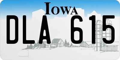 IA license plate DLA615